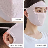 Women's UV Protection Cap with Built-in Mask & Wide Brim Visor