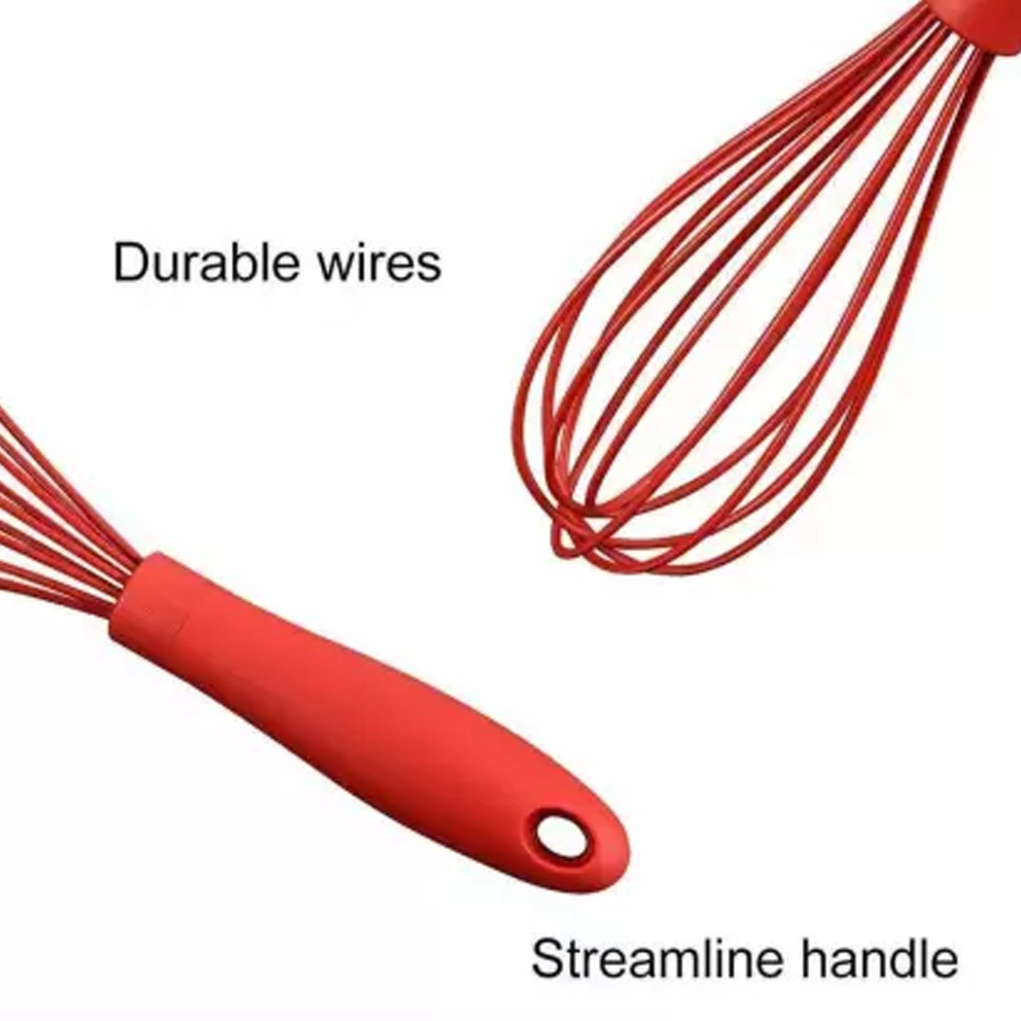 Close up of 2930 Manual Whisk Mixer Silicone Whisk Cream Whisk Flour Mixer Rota... features and build quality