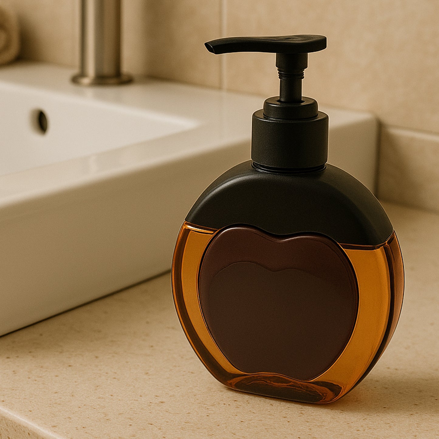 Apple-Shaped Refillable Liquid Soap Dispenser (350ml)