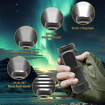 Rechargeable Mini LED Torch - 5 Modes, Waterproof - second image