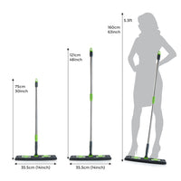 Microfiber Flat Floor Mop - 360° Rotating Head, Telescopic Handle - Wet & Dry Cleaning