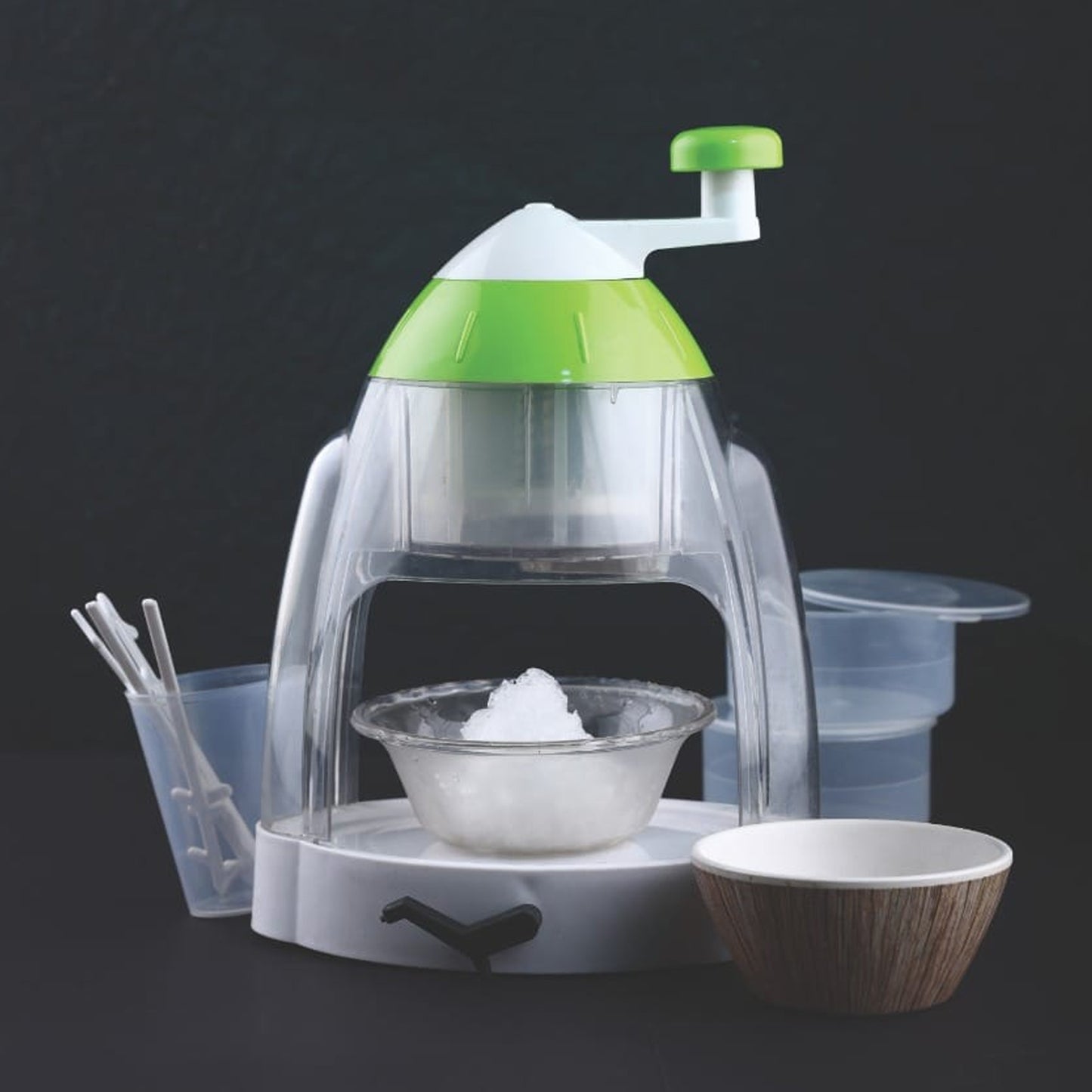 Manual Ice Crusher Snow Cone Maker - Hand Crank Ice Shaver