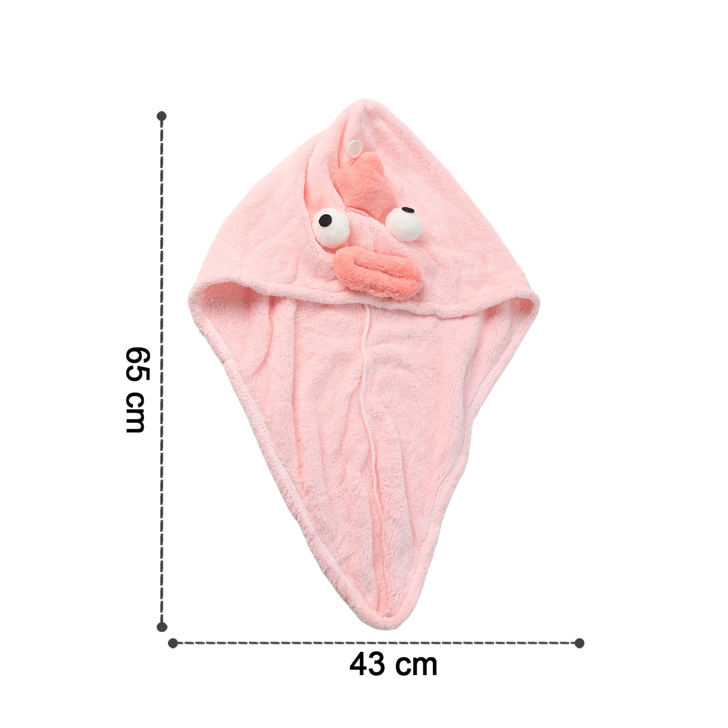 Cartoon Microfiber Hair Drying Towel Wrap with Button