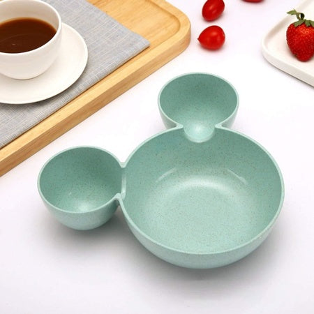 Mickey Shaped Kidssnack Serving Sectioned Plate - LootFaat