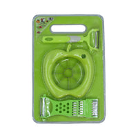 5508 Plastic Chopping Board With Knife Set And Scissor And Wine Stainless Steel And Plastic Kitchen Item Multipurpose Cutting Vegetables