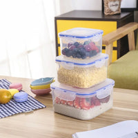 Kitchen Storage Container Set With Food Grade Plastic And Air Seal Lock Lid For Storage Of Grocery Spices Dry Fruits Use For Home Office Restaurant Canteens (3 Piece Set) - LootFaat