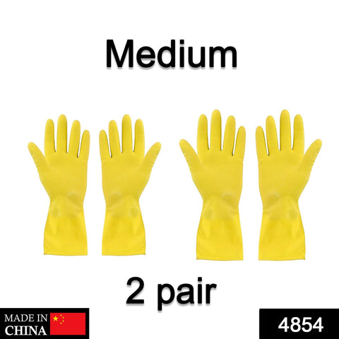 Yellow gloves for household and garden use