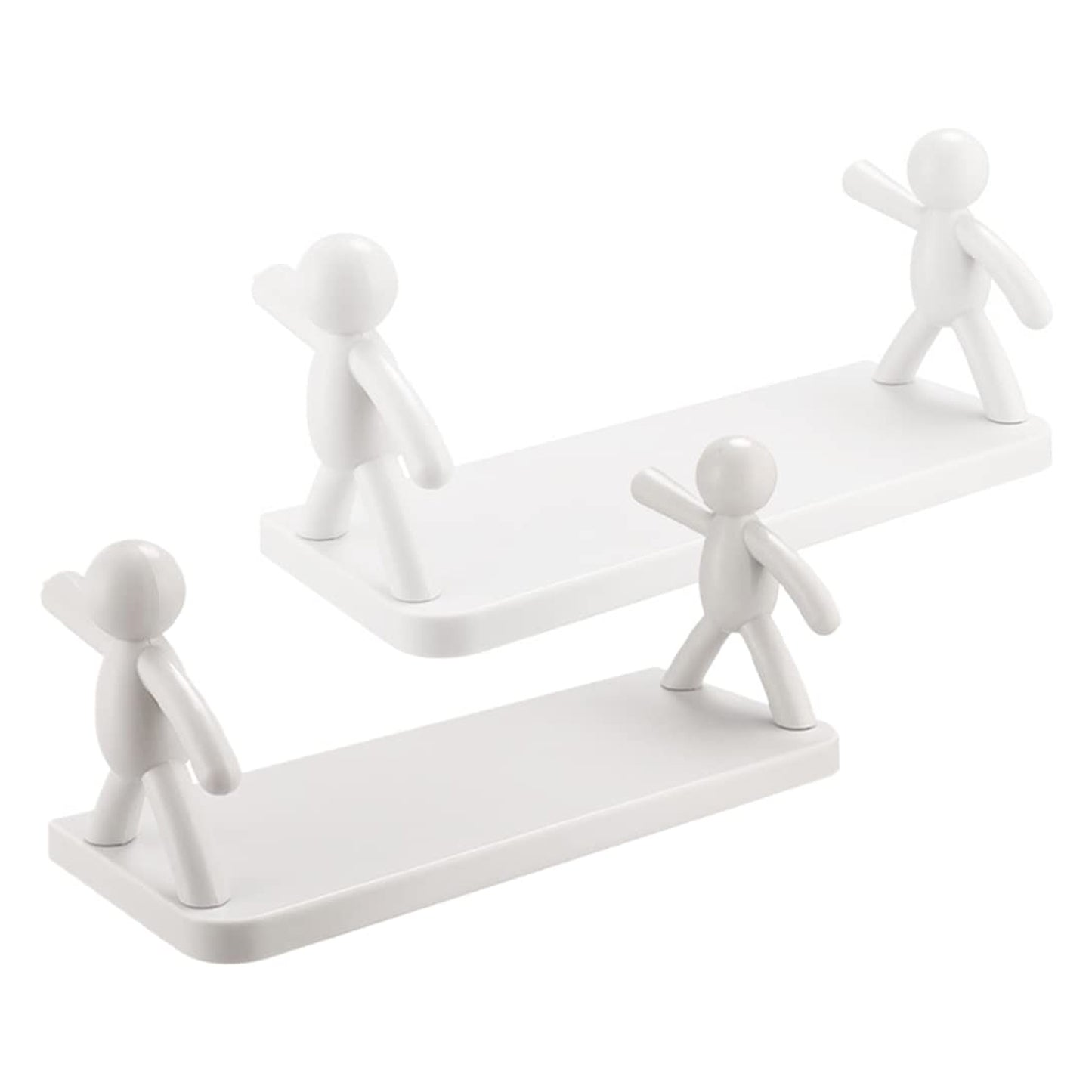 Self Adhesive Cute Floating Shelves Wall Shelf  Wall Mounted Organizer - Human Figurine  Brown Box - LootFaat