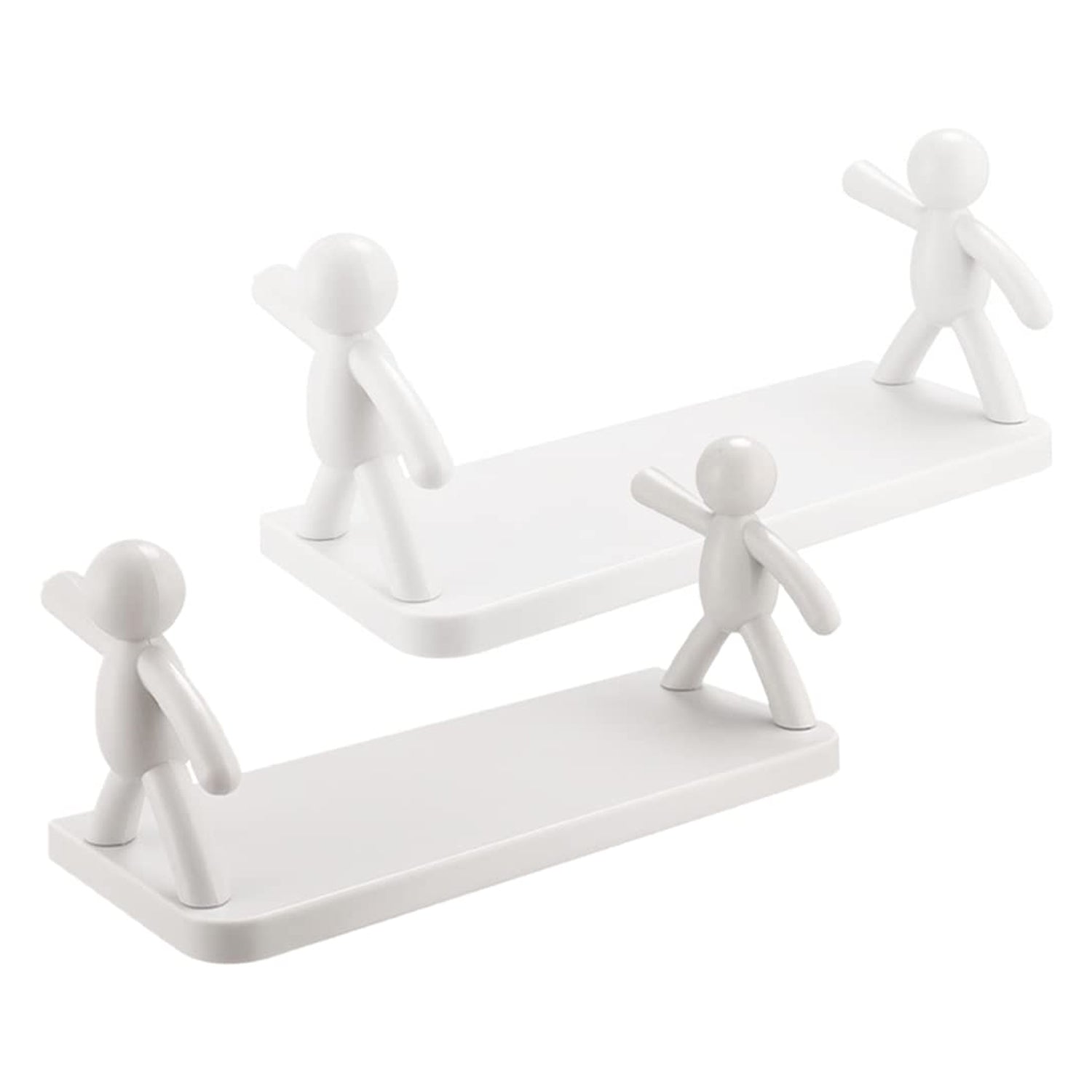 Self Adhesive Cute Floating Shelves Wall Shelf  Wall Mounted Organizer - Human Figurine  Brown Box - LootFaat