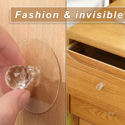 17798 Clear Cabinet Drawer Knobs  Hook Diamond Crystal Shaped Pulls Handles For Wardrobe Kitchen Cupboard Bathroom Dresser Furniture Door Window (1 Pc) - second image