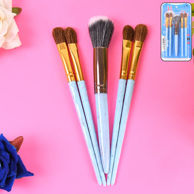 5-Piece Makeup Brush Set - Essential Beauty Tools, Mixed Colors - second image