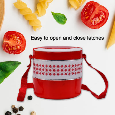 2492 2layer Adjustable Insulated Tiffin Set Of 1 Blue 3 Containers Lunch Box - second image