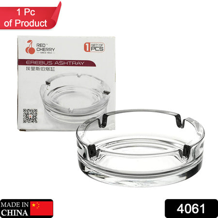 4061 Glass Classic Crystal Quality Cigar Cigarette Ashtray Round Tabletop For Home Office Indoor Outdoor Home Decor