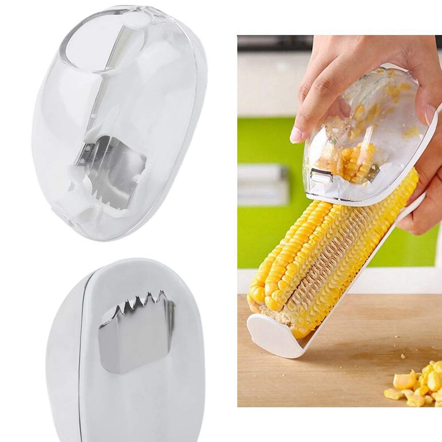 Magic Plastic With Steel Blades Corn Remover Kernel Stripper (1 Pc) - LootFaat