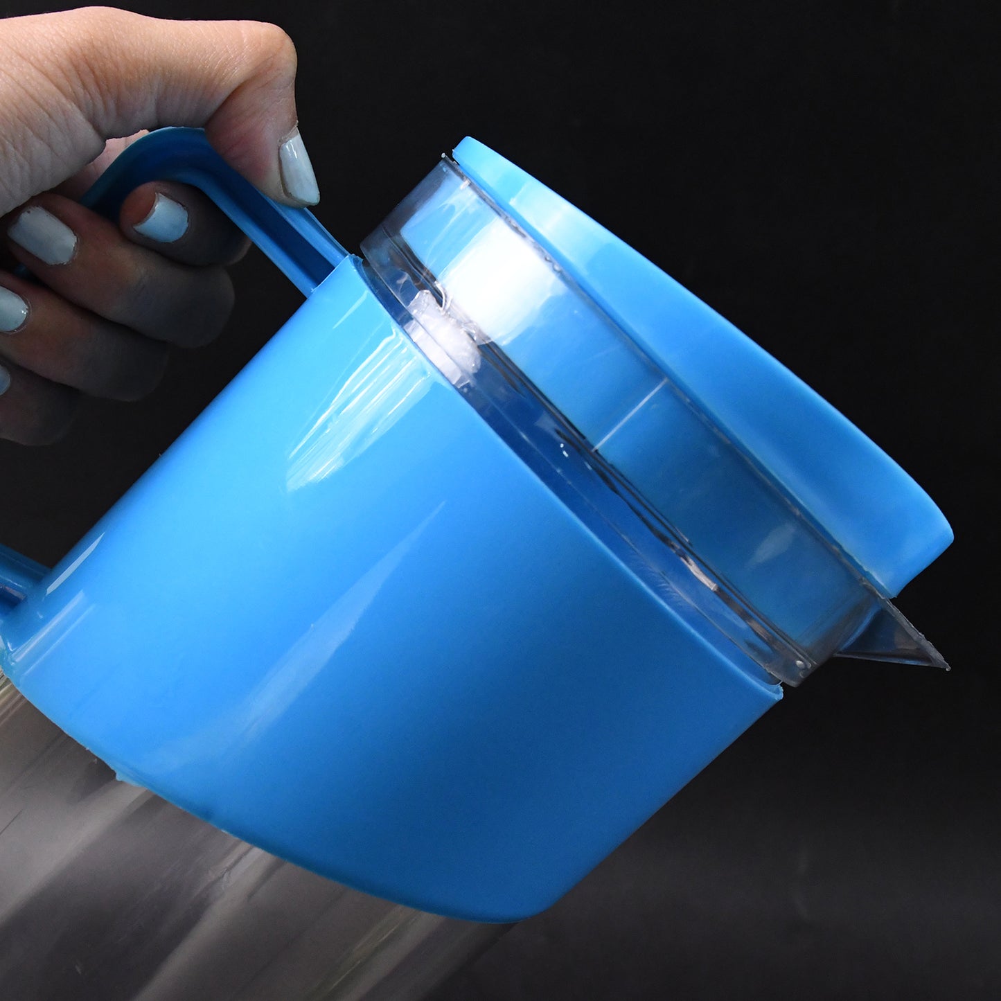 Transparent Stylish Premium Jug With Elegant Handle (2000 Ml Jug Approx  4 Pcs Plastic Glass) - LootFaat