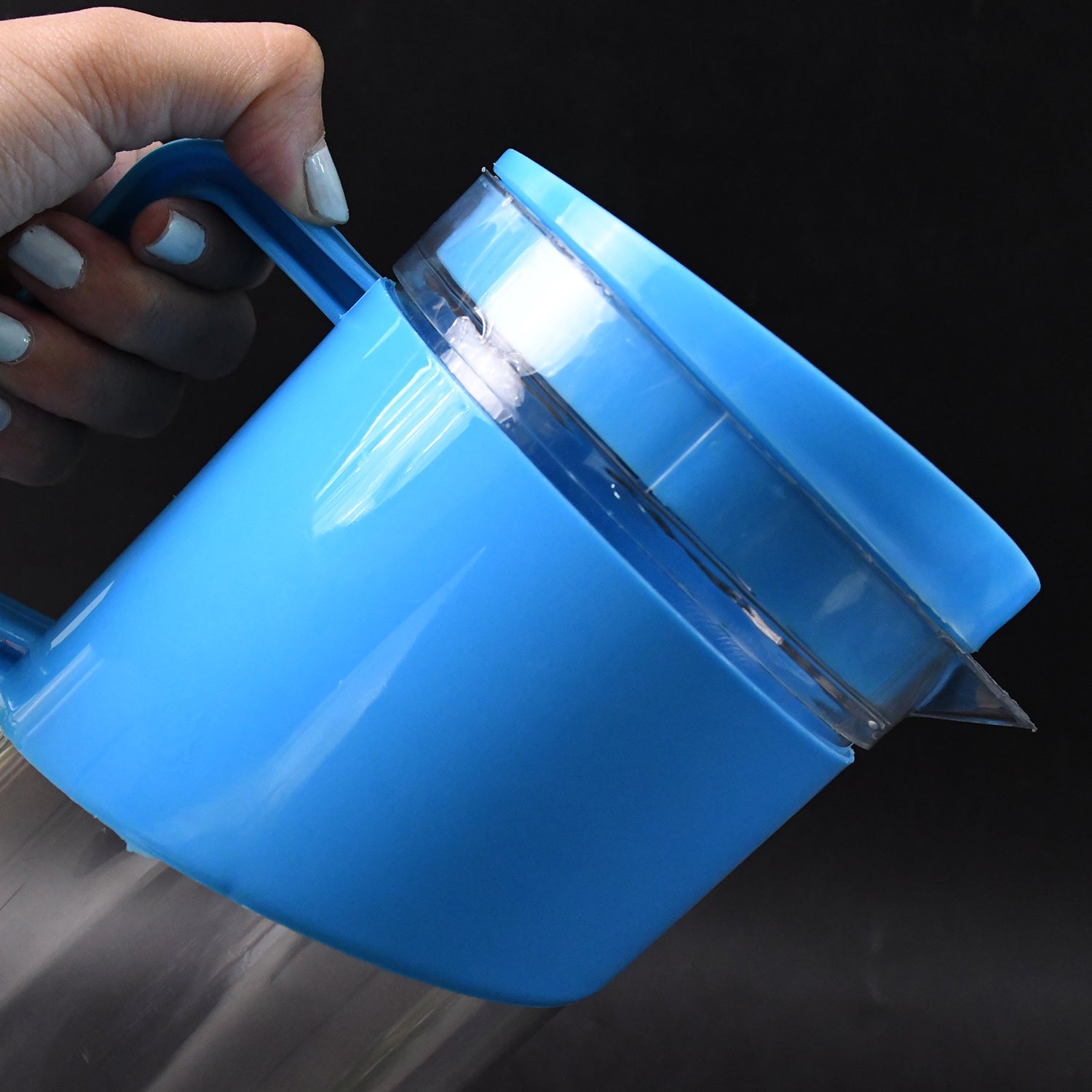 Transparent Stylish Premium Jug With Elegant Handle (2000 Ml Jug Approx  4 Pcs Plastic Glass) - LootFaat