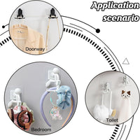 360 Degree Rotating Figure 6 Claw Kitchen Utensils Holder Hook Organizerkitchen Rack Non-punching And Trace Sticky Hook For Bathroom Door Wall White (1 Pc ) - LootFaat
