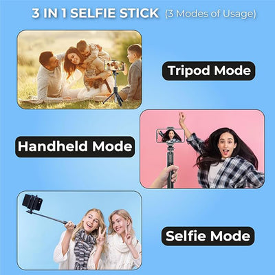 Selfie Stick With Tripod Stand (1 Pc  160 Cm Long Approx) - second image