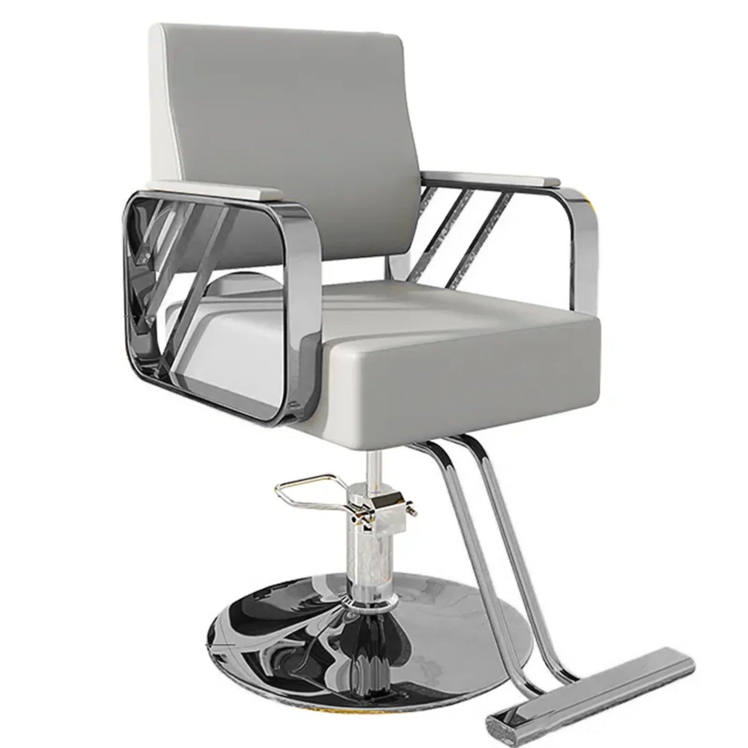Salon Chair Hydraulic Chair For Business Or Home Simplicity Barber Chair Salon Beauty Spa Shampoo Hair Professional Hydraulic Styling Chair (Silver 1 Unit ) - LootFaat