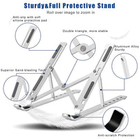 Laptop Stand For Desk  Metal Portable Laptop Stand With 6 Adjustable Angles  Laptop Riser Phone And Tablet Stand  Compatible For All Laptop - LootFaat