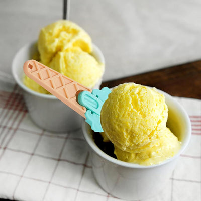 Ice Cream Spoons 2pcs Plastic Water Melon Scoopers With Trigger Dipper And Adults For Summer Party Ice Cream Scoop Food Serving Spoon Kitchen Tools Ice Cream Digging Spoon Household Spoons Cupcake Spoons Aps Fruit Ball Player (2 Pc) - second image