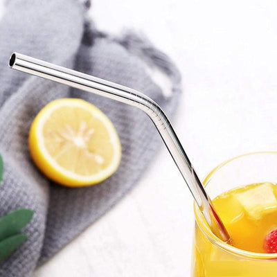 1733 Reusable Stainless Steel Drinking Straws Bent (4 Bent Straws 1 Brush) - second image