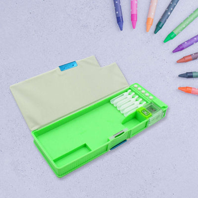 Multipurpose Compass Box Pencil Box With 2 Compartments For School Cartoon Printed Pencil Case For Kids Birthday Gift For Girls  Boys Cartoon Printed Pencil Case For Kids. - second image