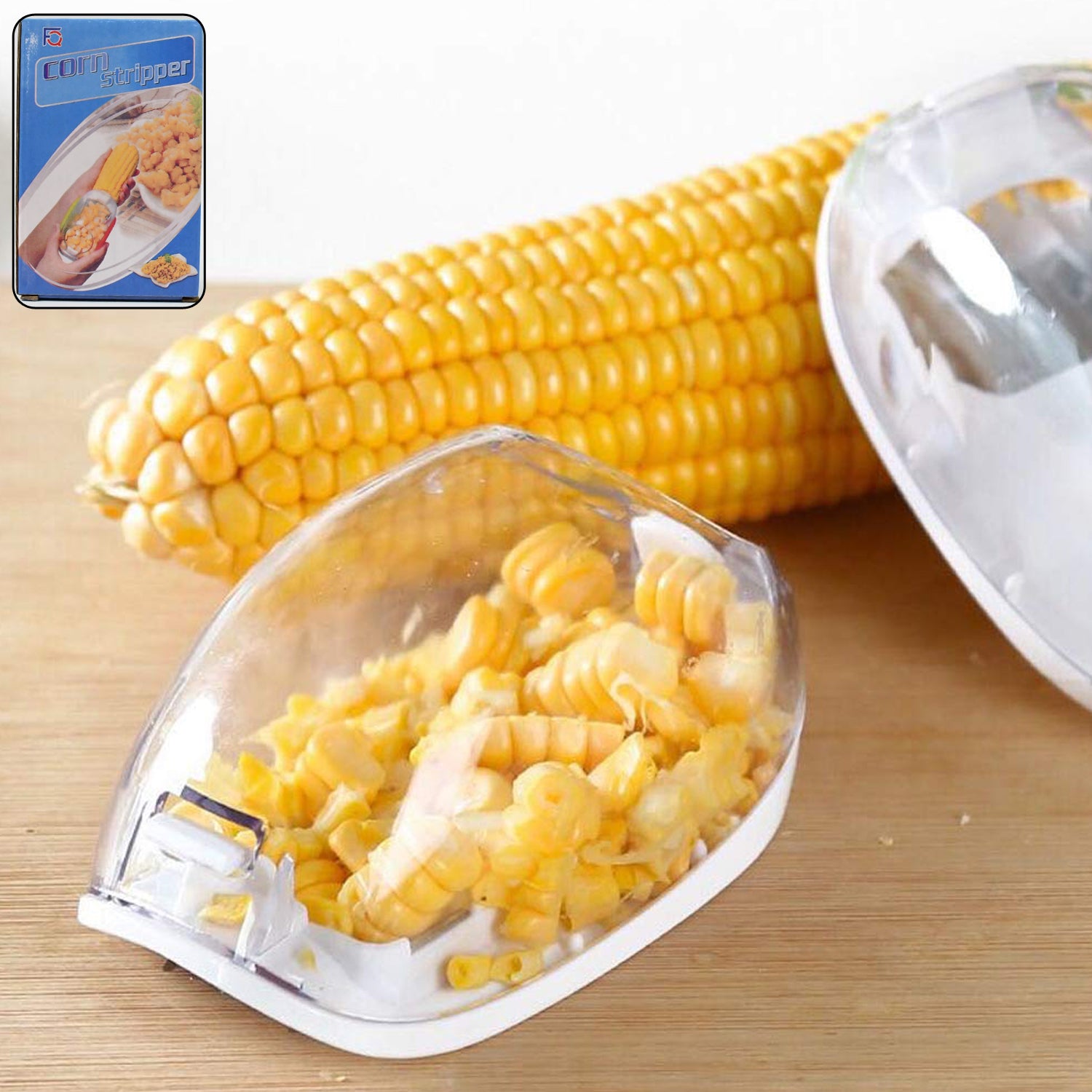 Magic Plastic With Steel Blades Corn Remover Kernel Stripper (1 Pc) - LootFaat
