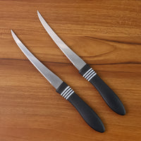 Premium Curved Serrated Stainless Steel Kitchen Knife Set (Mix Color  2 Pc)