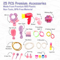 Big Beauty Set Suitcase On Wheel The Ultimate Beauty Set On Wheels For Girls Makeup Kit Is Easy To Clean  Use Portable Beauty Set With 25 Pieces For 3 Years Bis Approved. (Beauty Set Trolley) - LootFaat