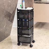 Metal Square High Quality Kitchen Trolley With Wheels (4 Layer  1 Pc) - LootFaat