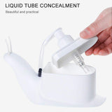 Creative snail-shaped liquid soap dispenser, ideal for portable use.