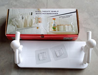 Floating shelf for wall mounting, suitable for kitchen, bedroom, or living room decor.