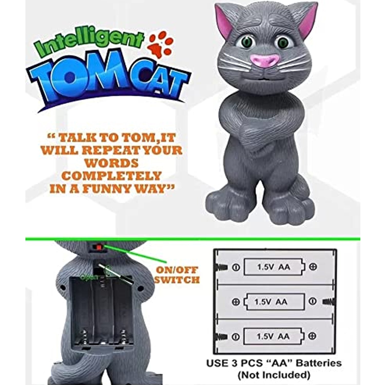 Talking Mimicry Touching Tom Cat Intelligent Interactive Toy With Wonderful Voice For Kids Children Playing And Home Decorate. - LootFaat