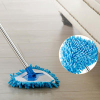 Rotatable triangle mop with long handle