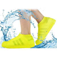 Waterproof silicone shoe covers with non-slip grip