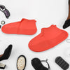 Non-slip Silicone Rain Reusable Anti Skid Waterproof Fordable Boot Shoe Cover (Medium Size  1 Pair  Red)