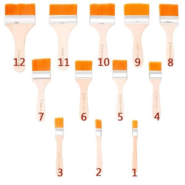 Artistic Flat Painting Brush - Set Of 12 - LootFaat