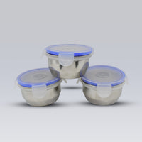 Airtight  Leak Proof Stainless Steel Container Multi Compartment Lunch Box Carry To All Type Lunch In Lunch Box  Premium Quality Lunch Box Ideal For Office  School Kids  Travelling Ideal (3 Different Lunch Box)