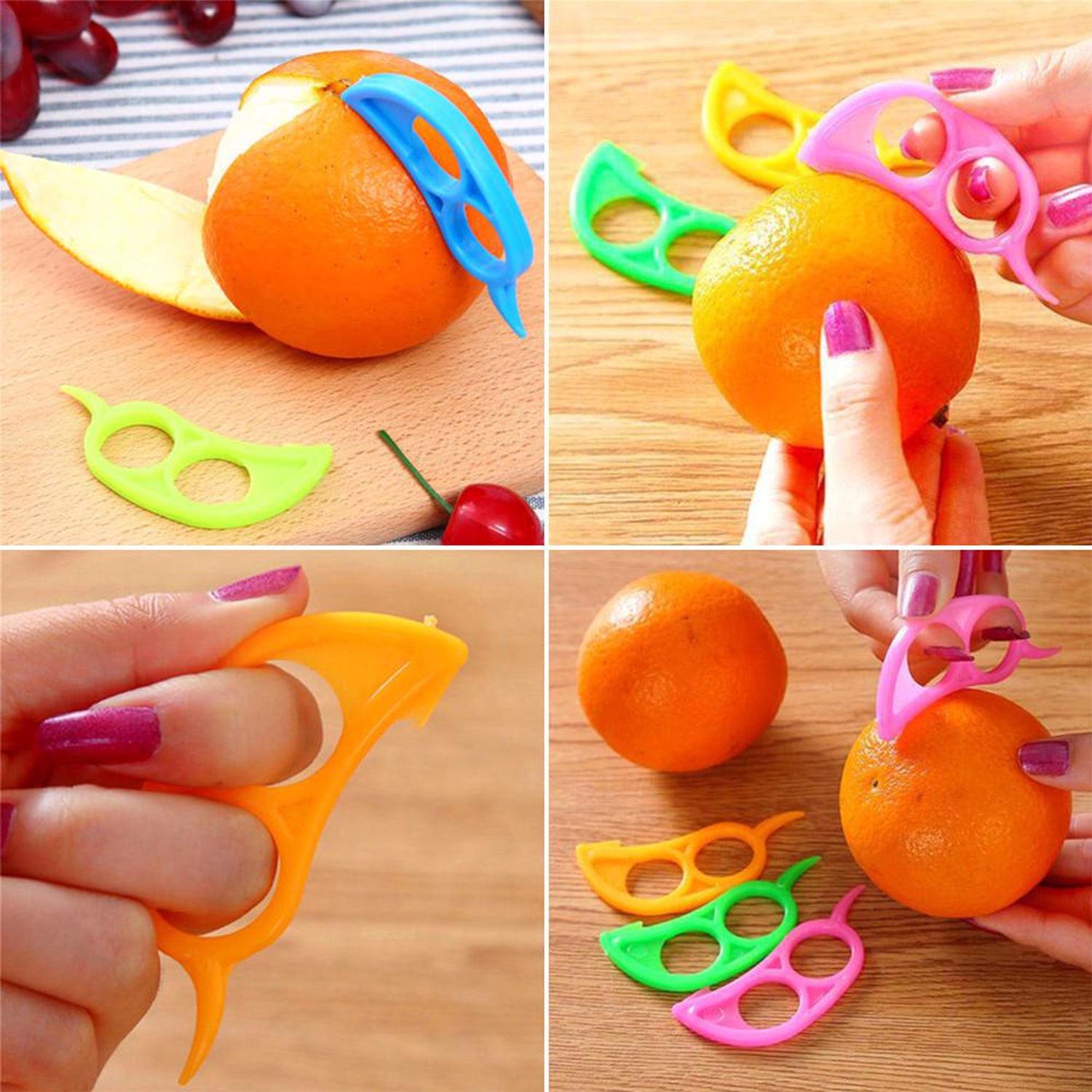10 Pcs Orange Peeler With Transparent Pouch Bag Combo - LootFaat