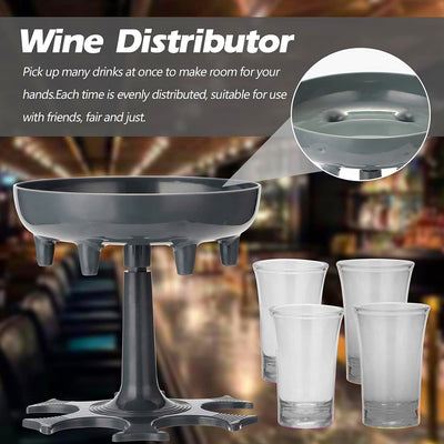 6 Shot Win Glass Dispensers With Tray  6 Pcs Glass - second image