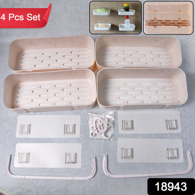 Multipurpose Kitchen Bathroom Wall Corner Shelf Rack (4 Pcs Set) - second image