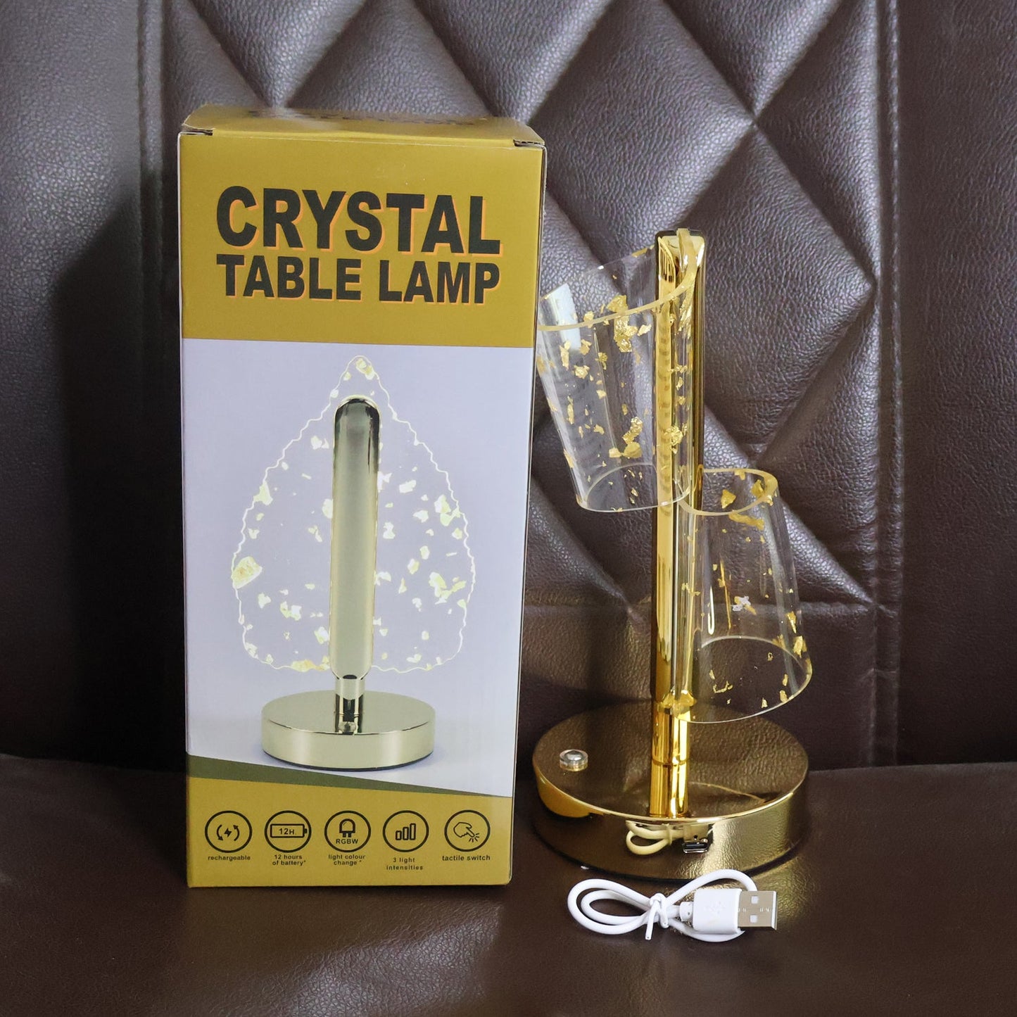 Premium Luxury Golden Crystal LED Home - Rechargeable - Best Quality & Value