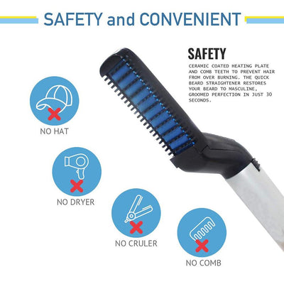 348 Mens Beard And Hair Curling Straightener (Modelling Comb) - second image