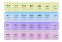 Pill Case- 4 Row 28 Squares Weekly 7 Days Tablet Box Holder Medicine Storage Organizer Container - LootFaat