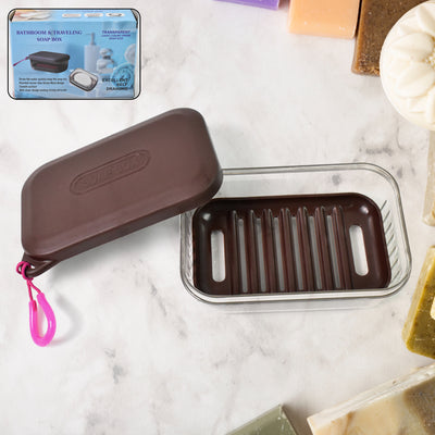 Travel Soap Dish with Lid - Portable Leakproof Soap Container