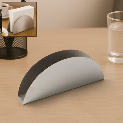 Stainless Steel Half-moon Shaped Tissue Paper Napkin Holder Stand (1 Pc) - second image