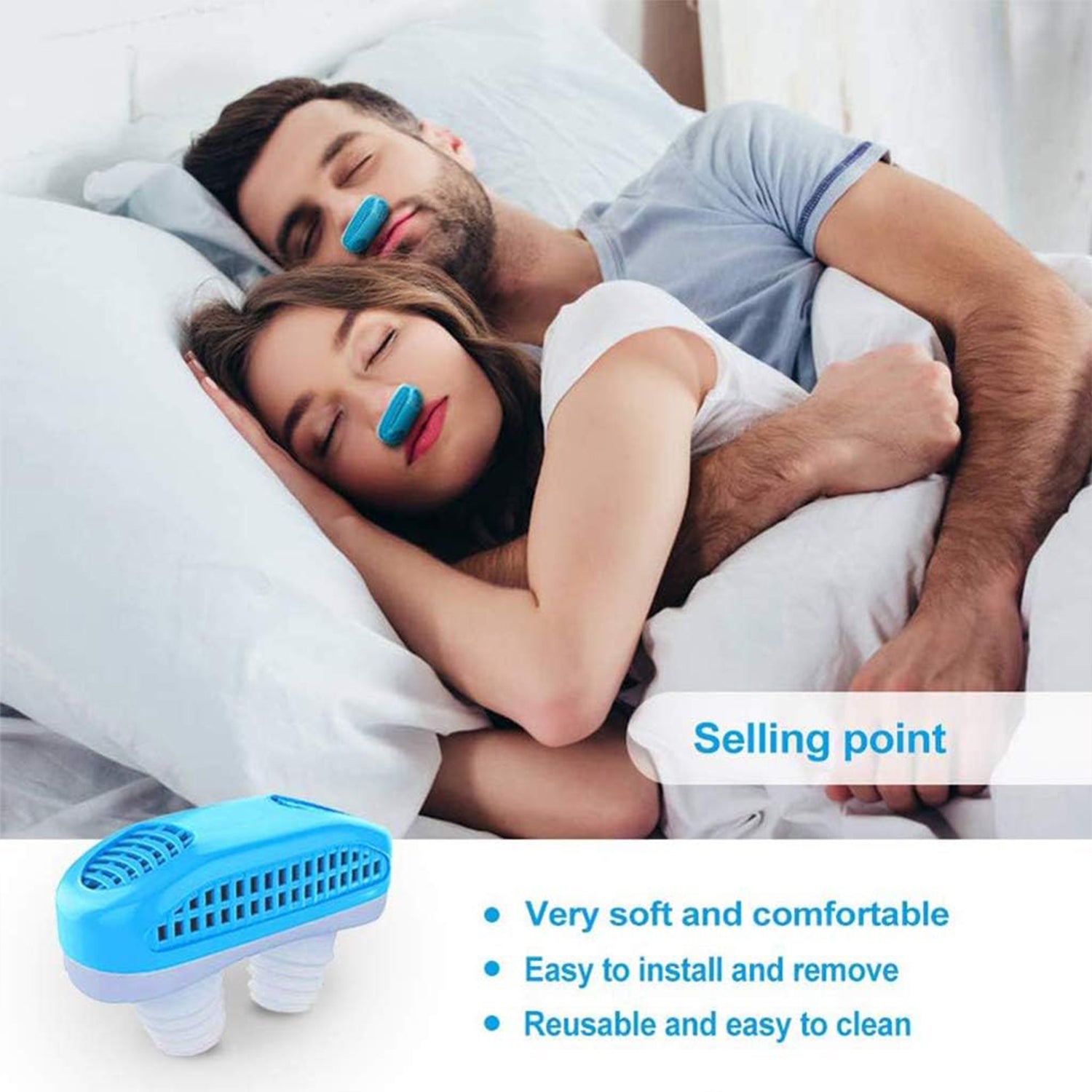 2 In 1 Anti Snoring And Air Purifier Nose Clip Anti Snoring Device (1 Pc  With Plastic Case) - LootFaat