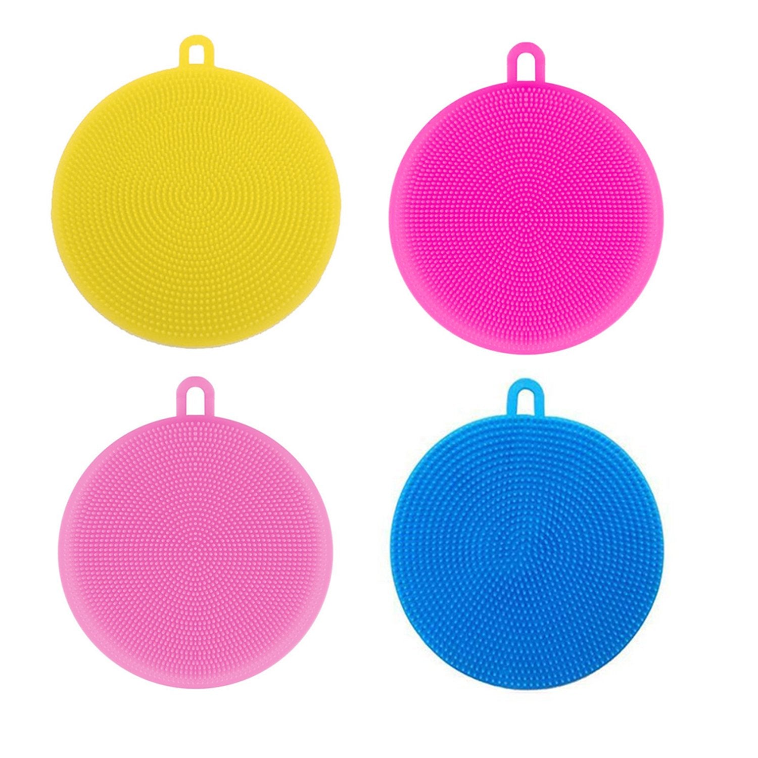 Silicone Dish Scrubber Sponge Mildew Free Non Stick (Mix Color) - LootFaat