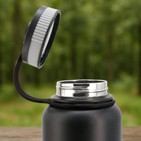 1L Black Stainless Steel Vacuum Insulated Water Bottle - Hot & Cold